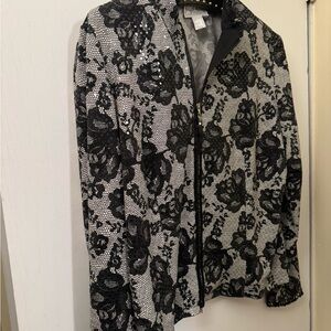 Joseph Ribkoff Black and White Floral Blazer